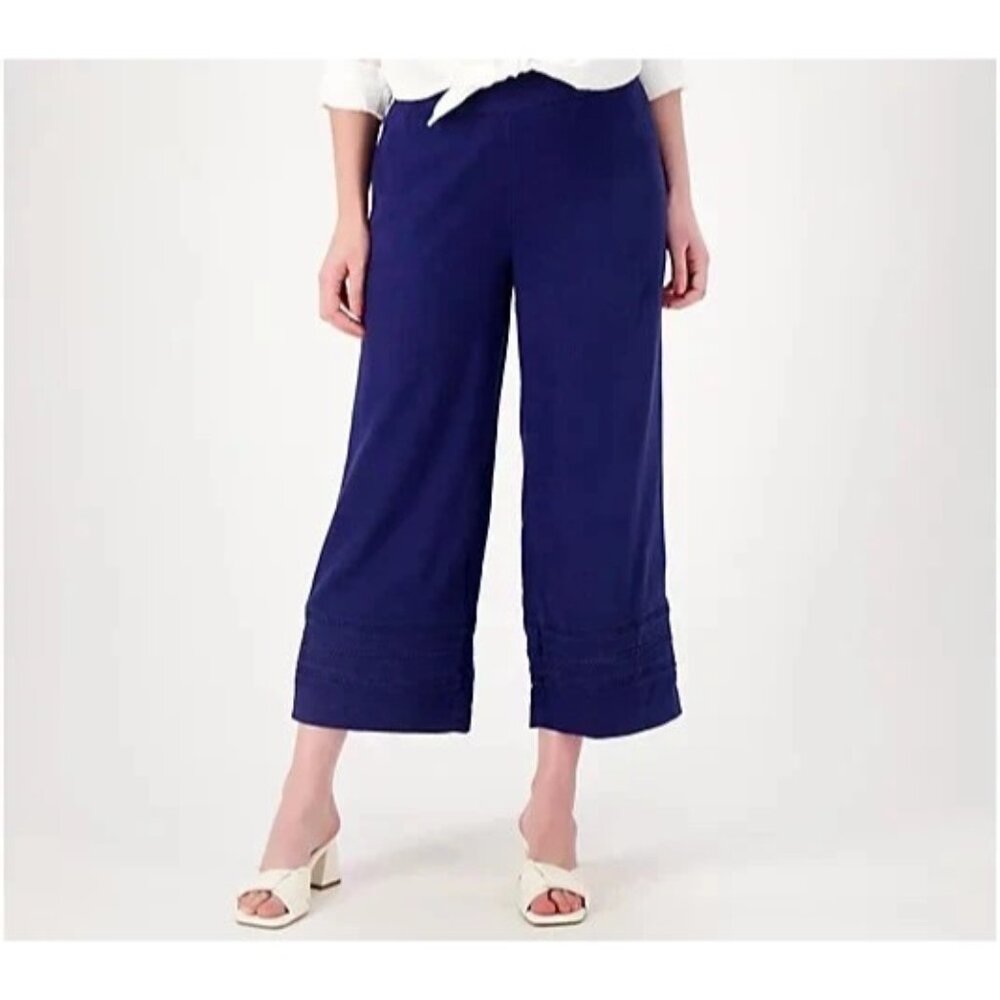 Isaac Mizrahi Live! Bridgehampton Blend Pants Midnight Navy Plus 18 A512056 - Picture 1 of 1